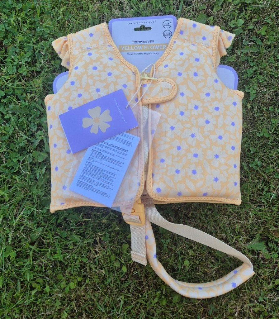 Zwemvest 1-2 jaar Bloemen Geel Lila 11-15 kg Maat 86/92, Verzenden, Nieuw