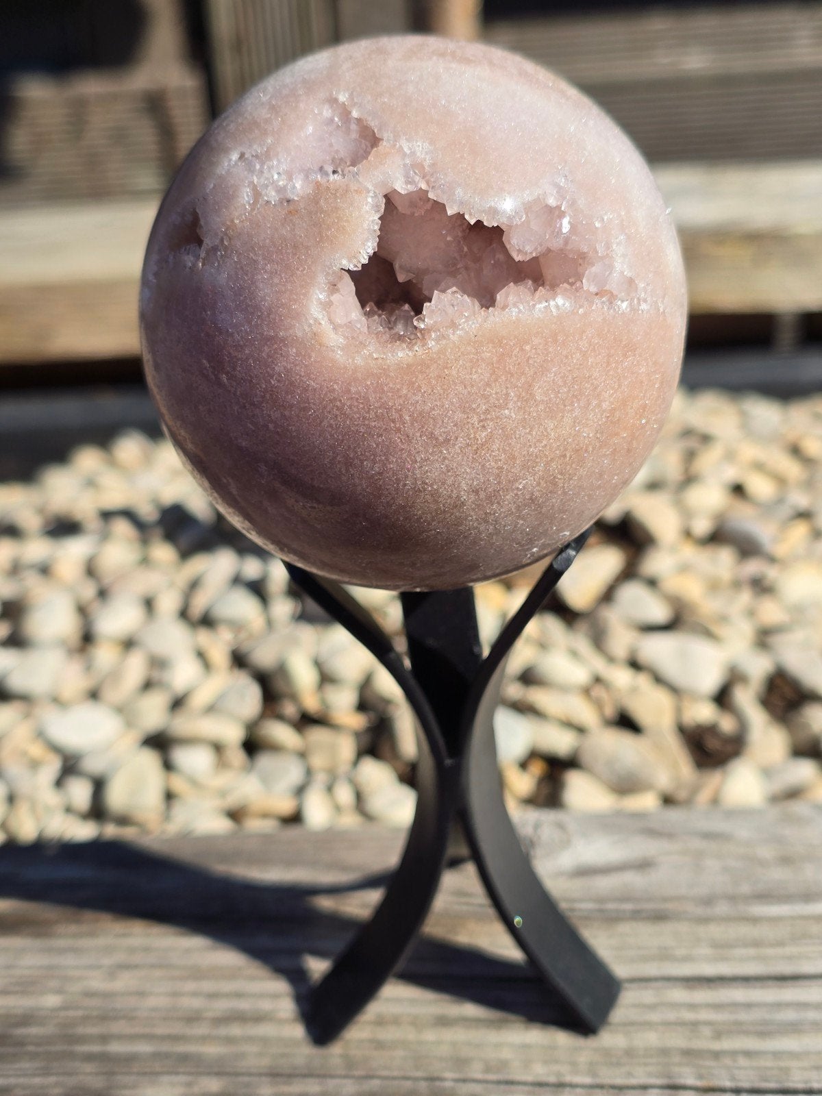 Roze amethist bol, Ophalen of Verzenden, Mineraal