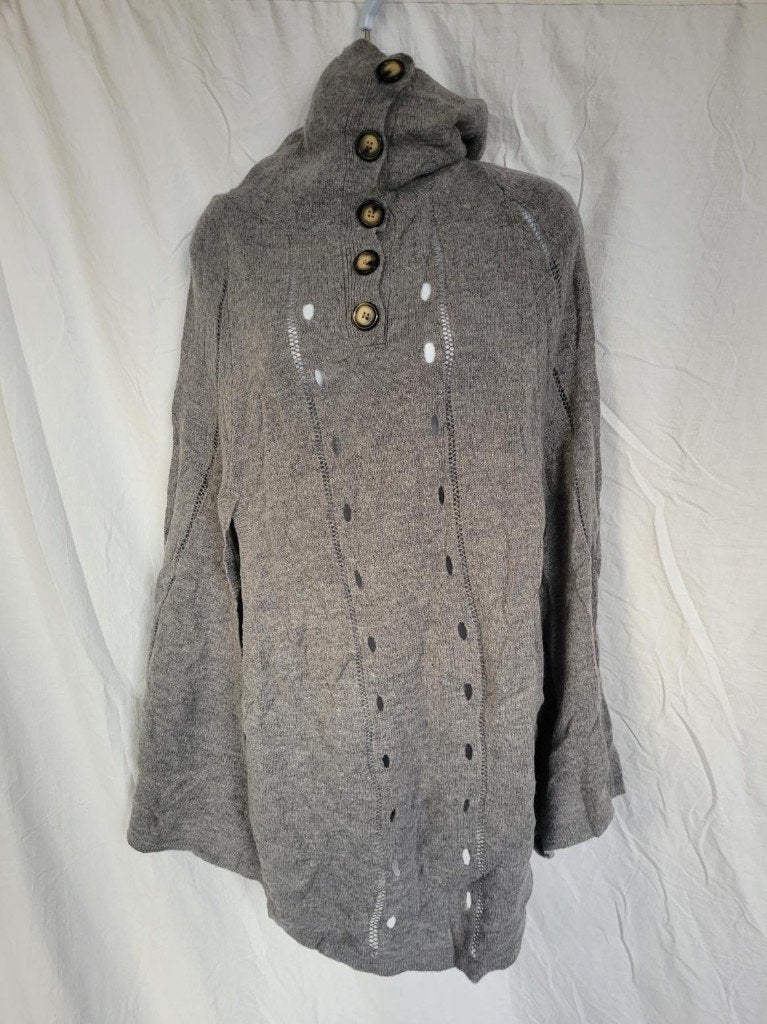 Gave grijze poncho 60% wol mt S/M merk Vero Moda, Kleding | Dames, ., Ophalen of Verzenden, Zo goed als nieuw, .