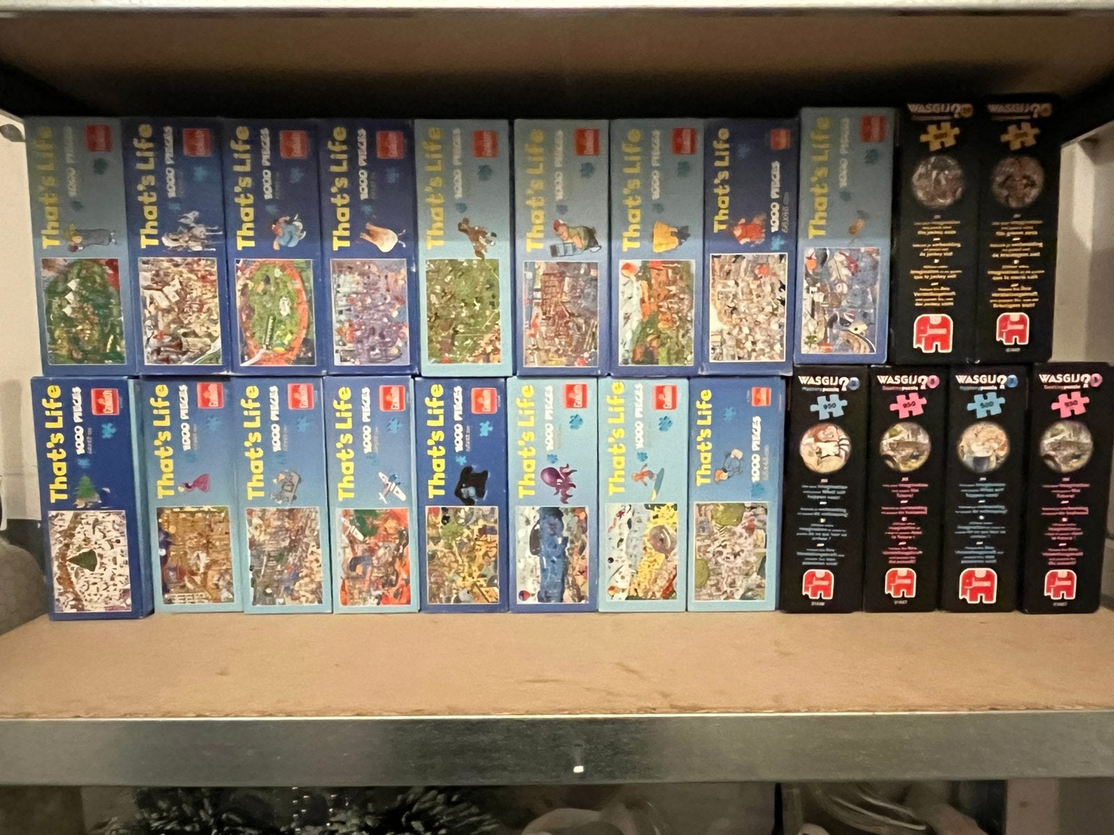 23 Legpuzzels: That's Life (1000) & Wasgij (950/500), Hobby en Vrije tijd, Denksport en Puzzels, Ophalen of Verzenden, 500 t/m 1500 stukjes