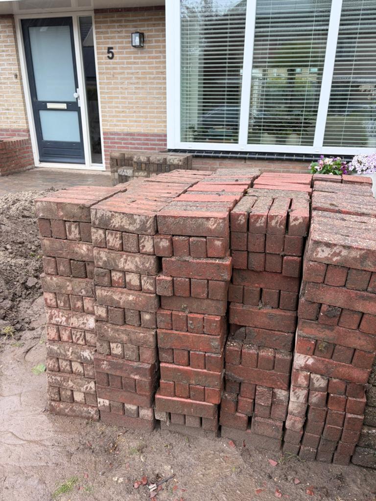 13m2 betonklinkers, Tuin en Terras, Tegels en Klinkers, Ophalen, Gebruikt, Klinkers, 10 m² of meer