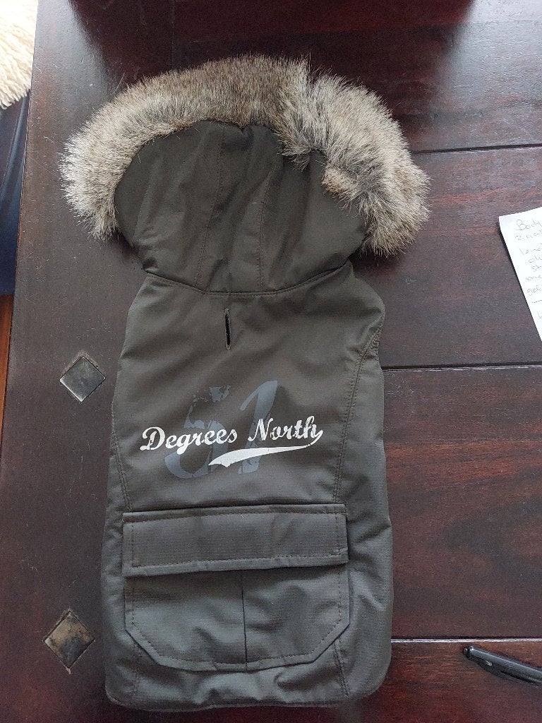 honden winterjas met capuchon, Dieren en Toebehoren, Ophalen of Verzenden, Gebruikt, Hondenjas