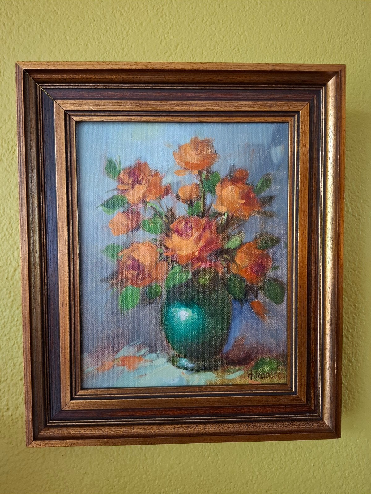 Bloemen stilleven in klassieke lijst, Ophalen of Verzenden, Klassiek, Bloemen, Doek