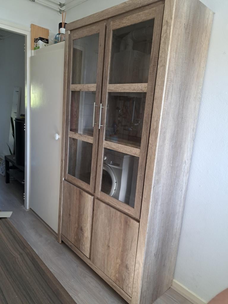 Mooie keukenkast met glazen deuren - 104x198x44cm, Huis en Inrichting, Kasten | Overige, Ophalen of Verzenden, Gebruikt