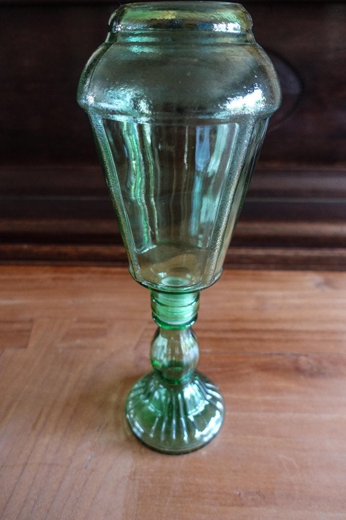 mooie groene glazen vintage lantaarn - Italien empoli, Groen, Vintage, Ophalen of Verzenden, Zo goed als nieuw