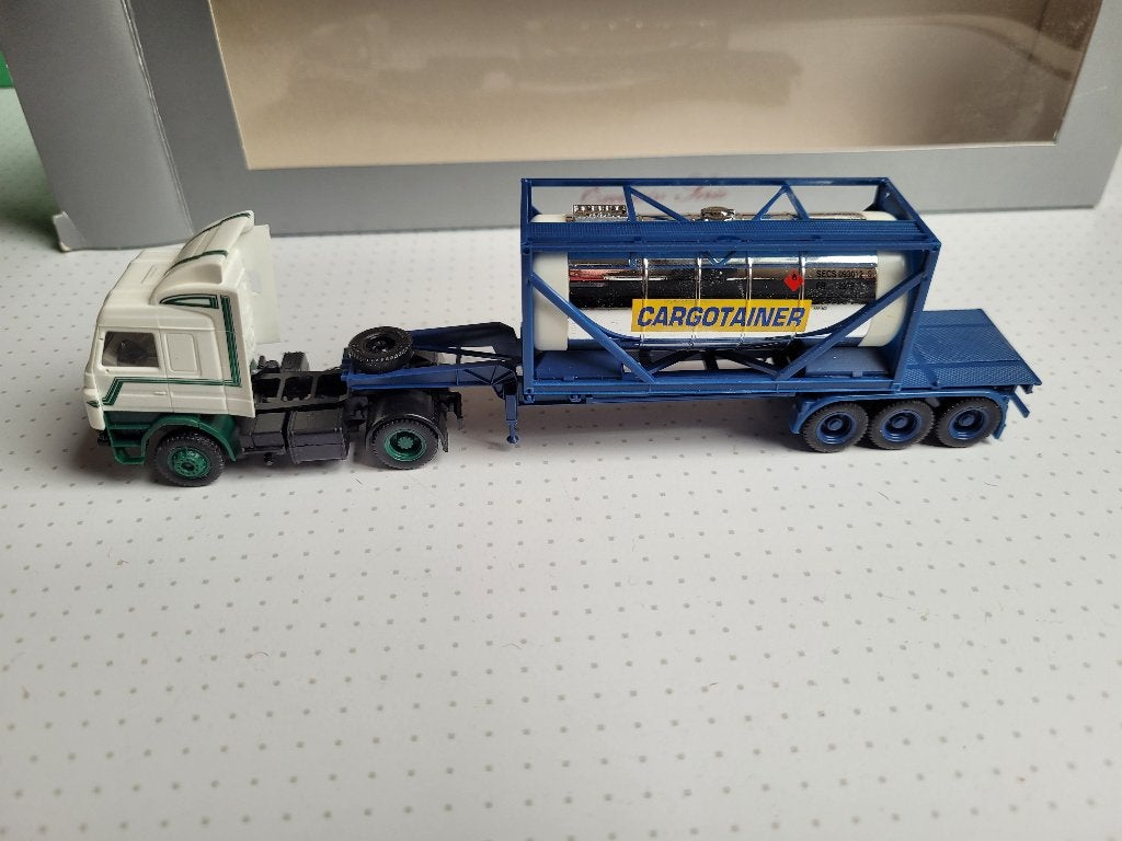 modelauto  - Cargotainer  + extra container, Ophalen of Verzenden, Nieuw, Bus of Vrachtwagen, Herpa