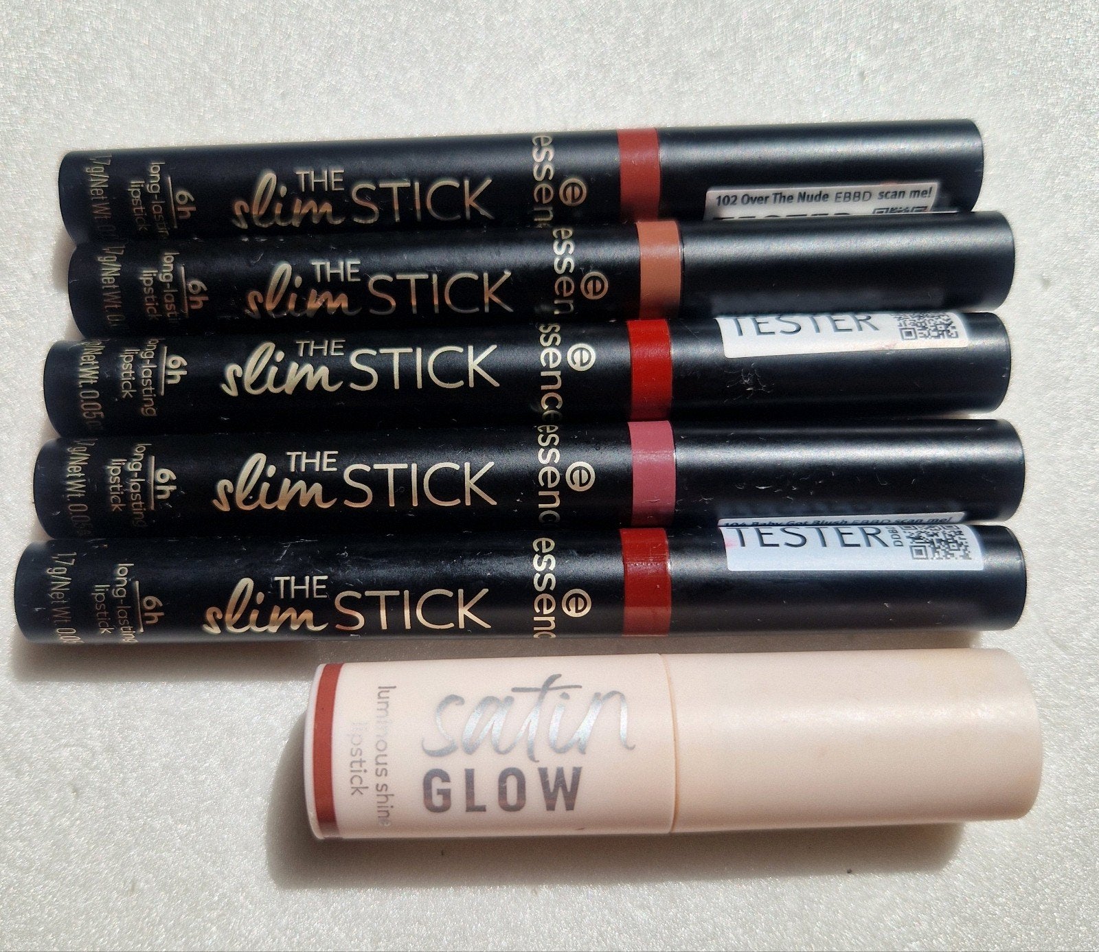 Essence The Slim Stick lipsticks - testers, Ophalen of Verzenden, Zo goed als nieuw, Lippen, Make-up