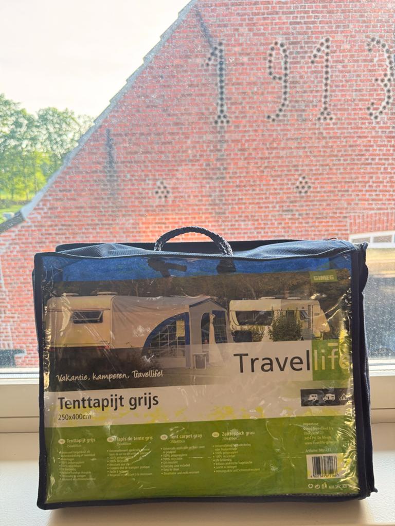 Tenttapijt / vloermat camping 250x400, grijs, nieuw!, Caravans en Kamperen, Ophalen of Verzenden, Nieuw
