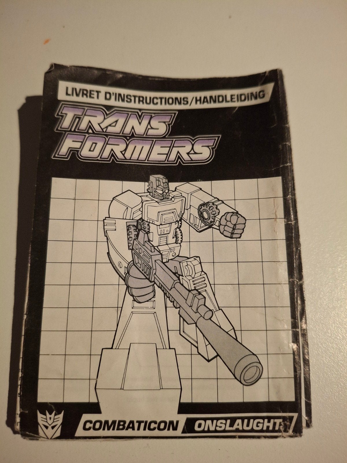 Transformers G1 Classics Onslaught instructieboekje 1991, G1, Ophalen of Verzenden, Gebruikt, Decepticons
