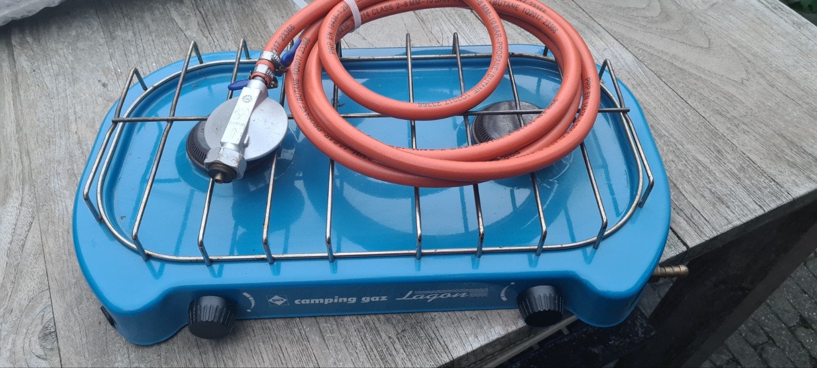 Campingaz Lagon 2-pits gasfornuis met gasslang, Ophalen of Verzenden