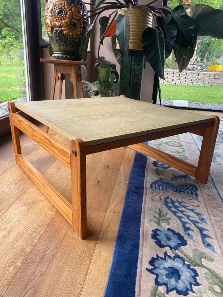 70’s vintage salontafel 70x70 cm, Ophalen, Scandinavisch design, 50 tot 100 cm, Vierkant