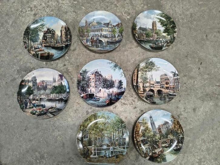 8 x Royal Mosa borden Koos van Loon grachten Leiden e.d., Ophalen