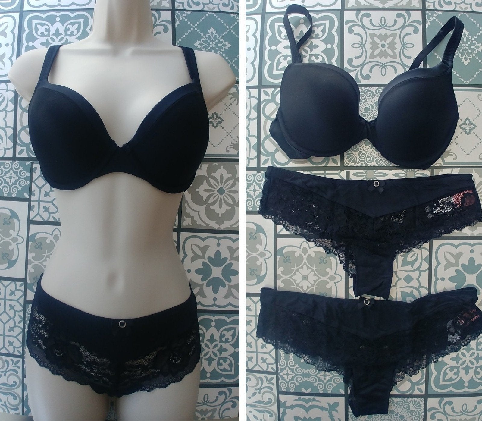 Hunkemöller b.h. 80C en 2 slips (M&L) NIEUW!!, Hunkemöller, Ophalen of Verzenden, Zwart, Setje