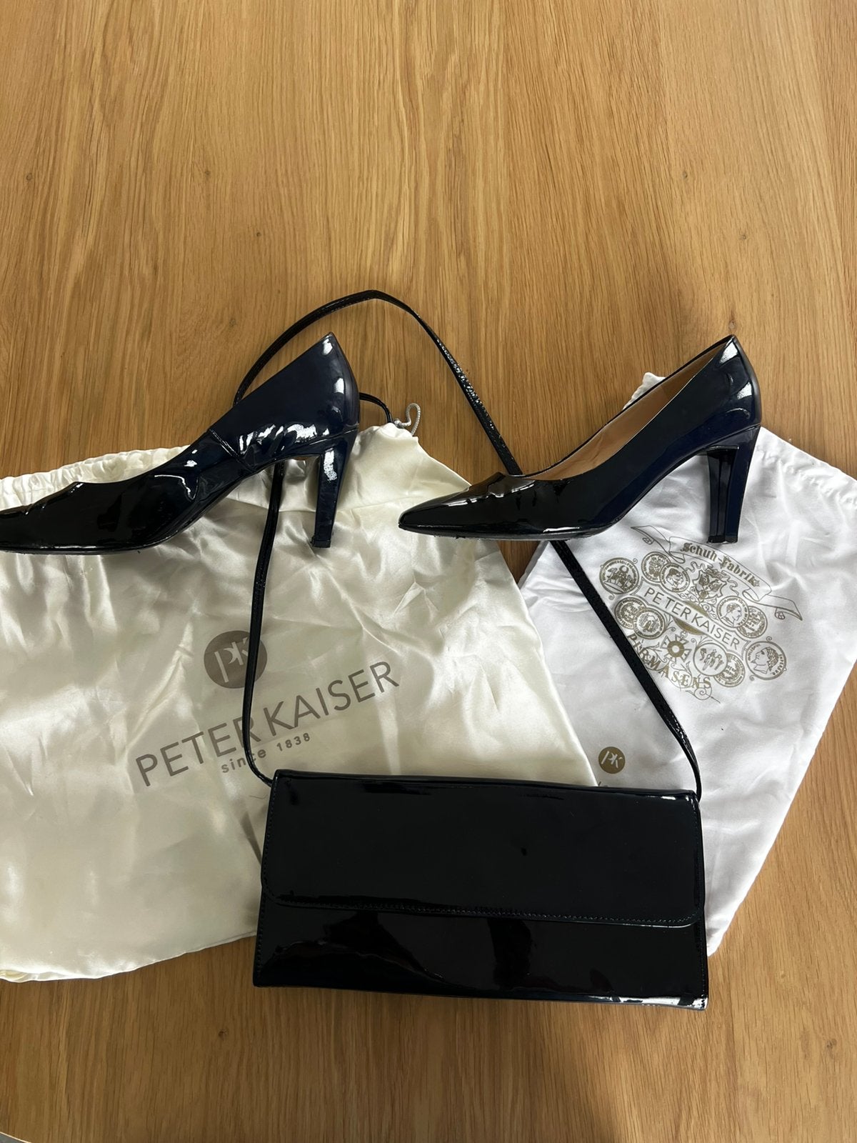 Peter Kaiser Hakken en Tas - Donkerblauw Glimmend, Ophalen, Zo goed als nieuw, Blauw, Pumps