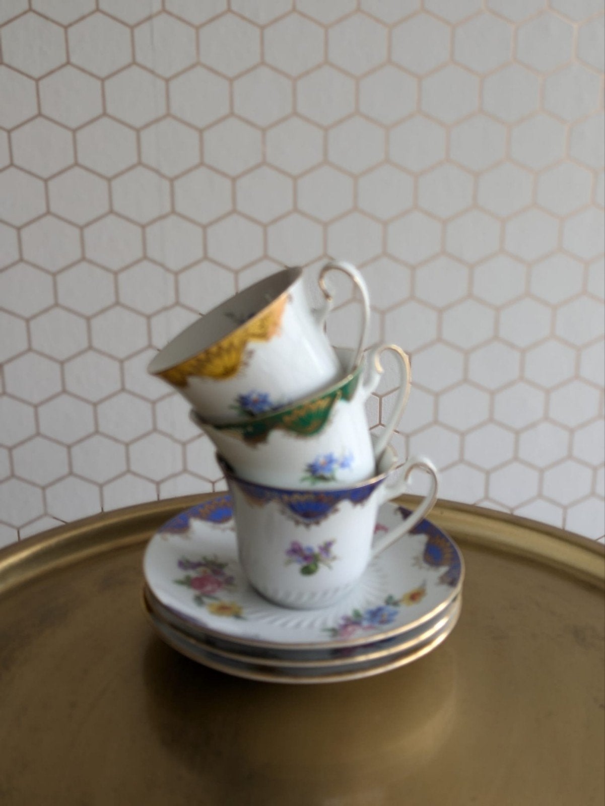 prachtige vintage kop en schotel set van Kronester Bavaria., Antiek en Kunst, Antiek | Servies compleet, Ophalen