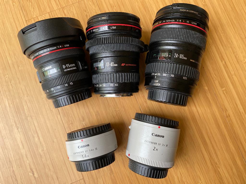 3x Canon EF zoomlenzen + accessoires. Zeer net. Samen of los, Ophalen, Zo goed als nieuw, Groothoeklens, Zoom