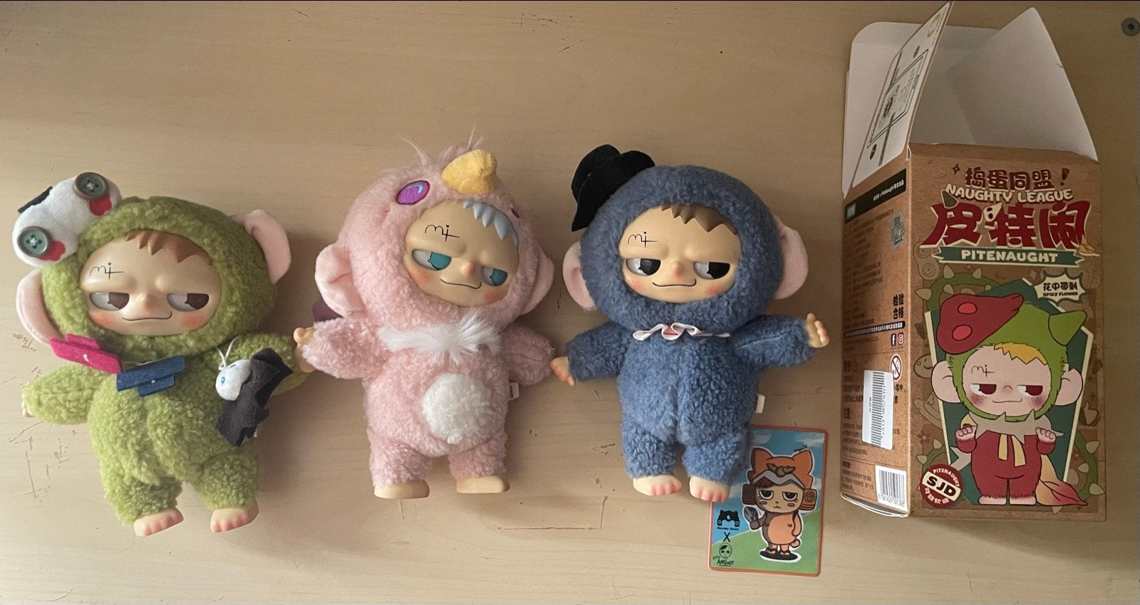 Naughty League Pitenaught knuffels - set van 3, Overige merken, Overige karakters, Overige typen, Ophalen of Verzenden
