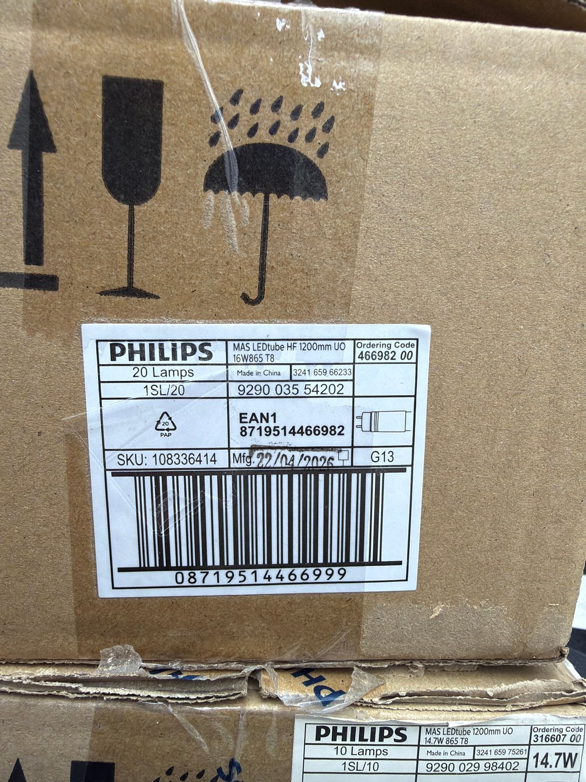 Philips Master LEDtube HF 1200mm UO 16W865 T8 G13, Philips, Led-lamp, G13 (TL), Nieuw