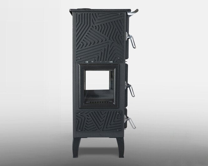 Stalen Houtkachel met oven | ÇALIŞKAN Model 306 3D 12kw, Niet ingevuld, Niet ingevuld, Ophalen of Verzenden, Vrijstaand