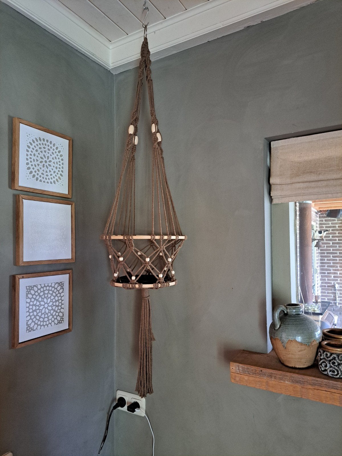 plantenhangers macramé, Ophalen of Verzenden, Nieuw, Natuurlijk materiaal