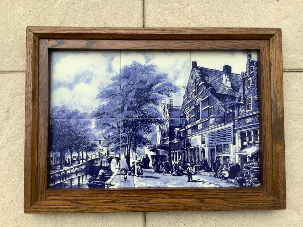 Delfts Blauw tegeltableau Zuiderhavendijk Enkhuizen, Ophalen of Verzenden