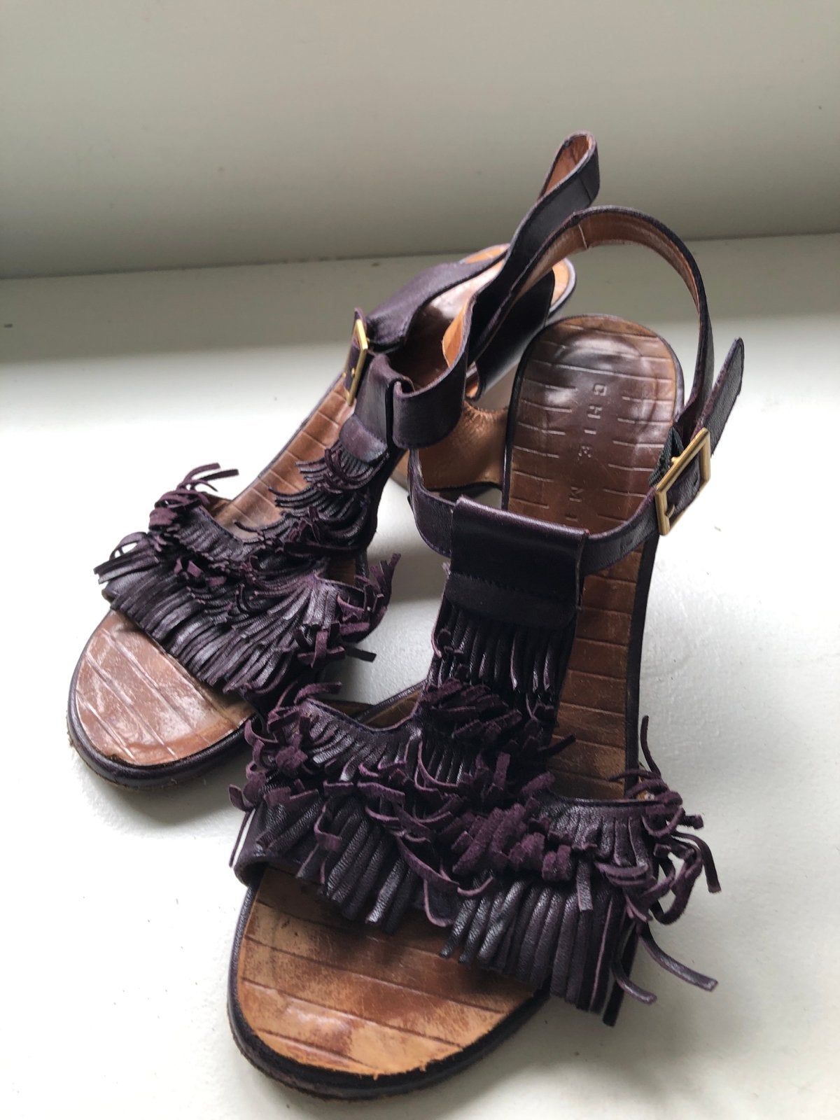 Chie Mihara sandalen met franjes, maat 37, Ophalen of Verzenden, Gedragen, Overige kleuren, Sandalen of Muiltjes