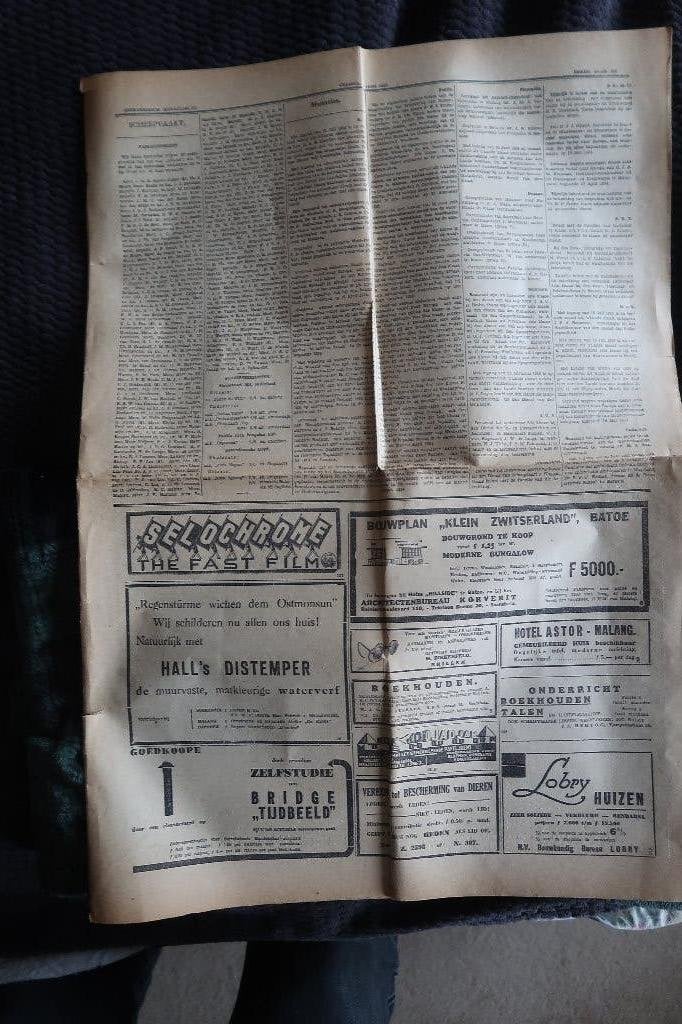 Krant uit 23 juni 1933-soerabaiasch handelsblad,div. Advert., Ophalen of Verzenden