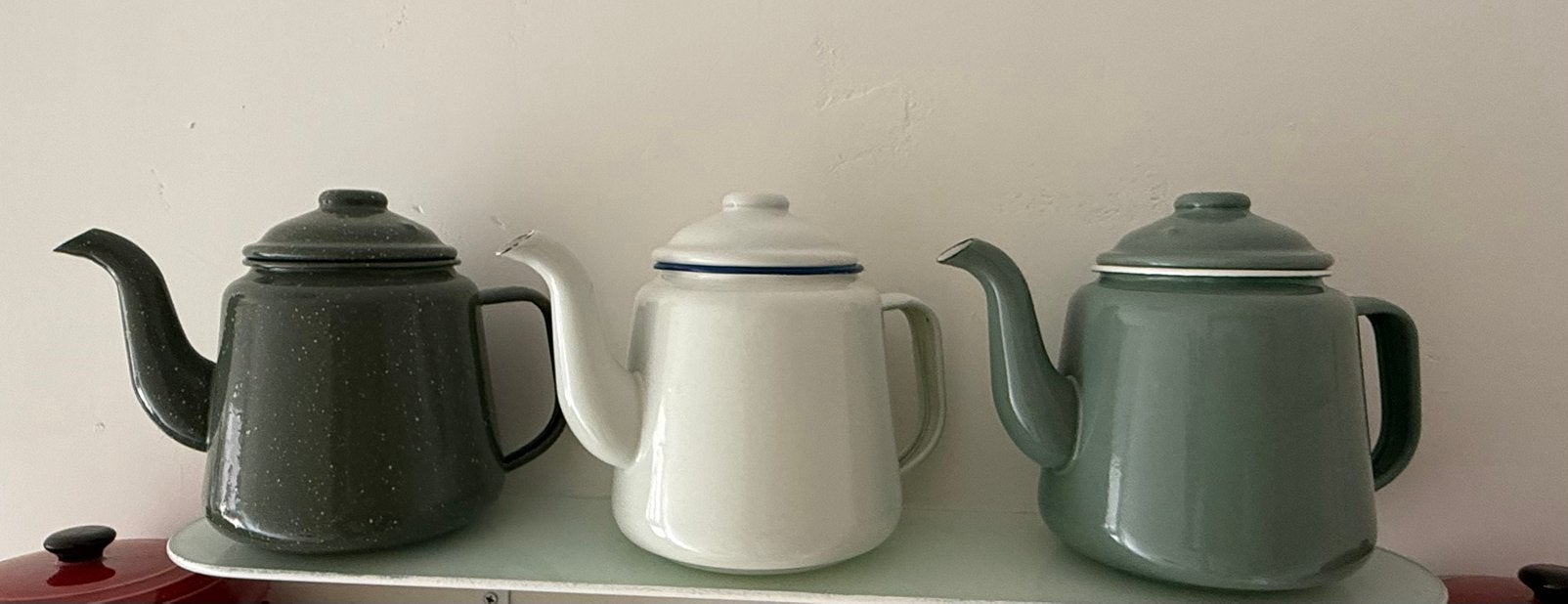 3 Geëmailleerd theepot ( Dille & Kamille ), Antiek en Kunst, Ophalen