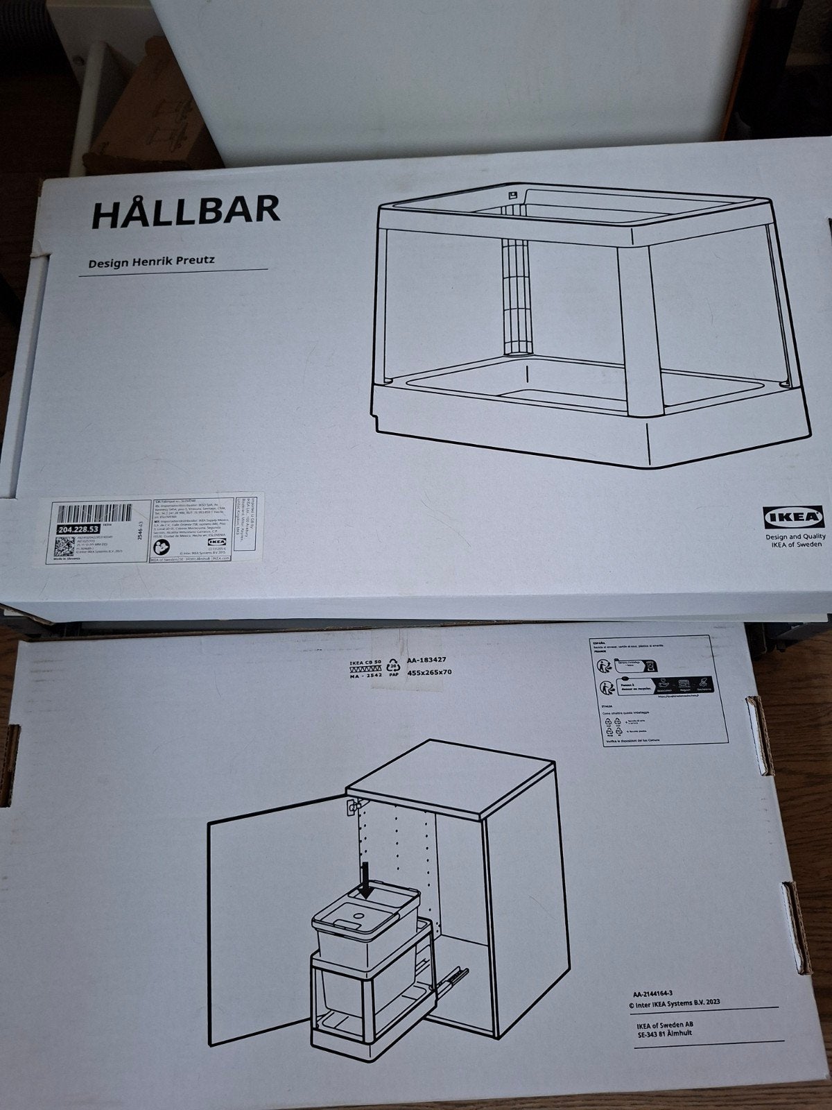 2x IKEA HÅLLBAR Inbouw Vuilnisbakken - Nieuw in doos, Ophalen, Kunststof, Met deksel, Overige typen