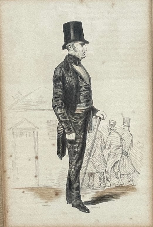 OUD in lijst Commissaire de polis Prent 1860 - P0464a, Antiek en Kunst, Ophalen of Verzenden, Ets, 1800 - 1899