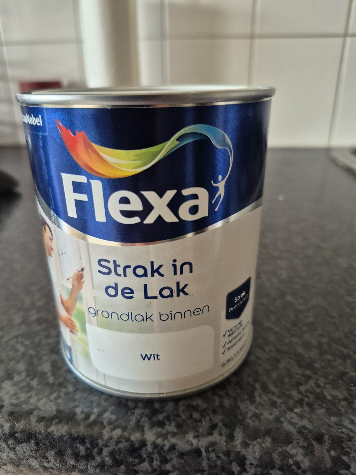 Flexa strak in de lak GRONDLAK binnen (WIT), Ophalen, Zo goed als nieuw, Wit, Lak