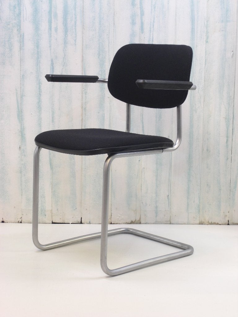 Gispen 1125 buisframe sledestoel, Ophalen, Gebruikt, Zwart, Gispen