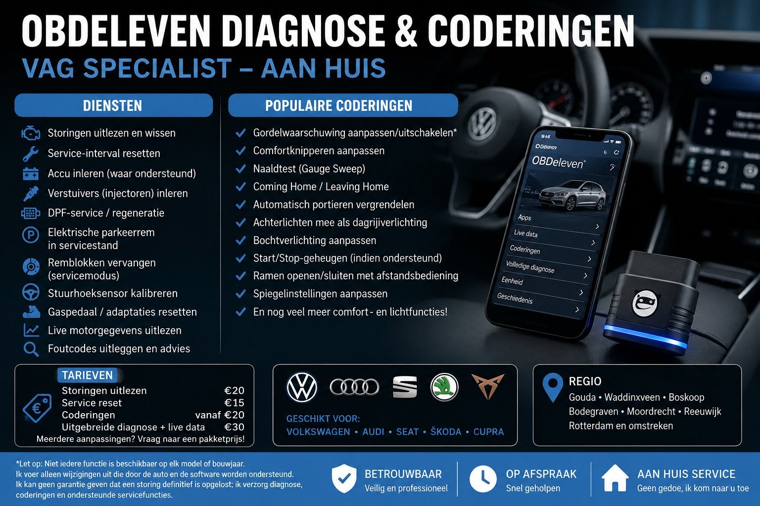 OBDeleven Diagnose & Coderingen | VAG Specialist, Ophalen