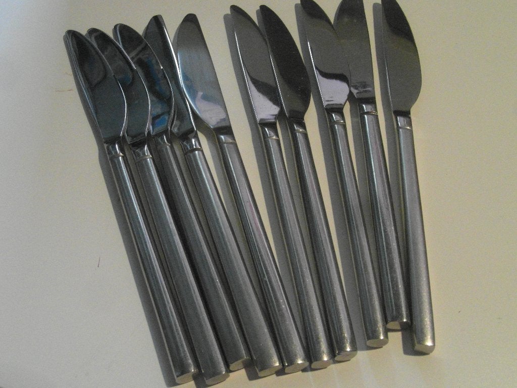 bestek roma diner mes  [ blokker ] 10 stuks, Los bestek, Ophalen of Verzenden, Zo goed als nieuw, Rvs of Chroom