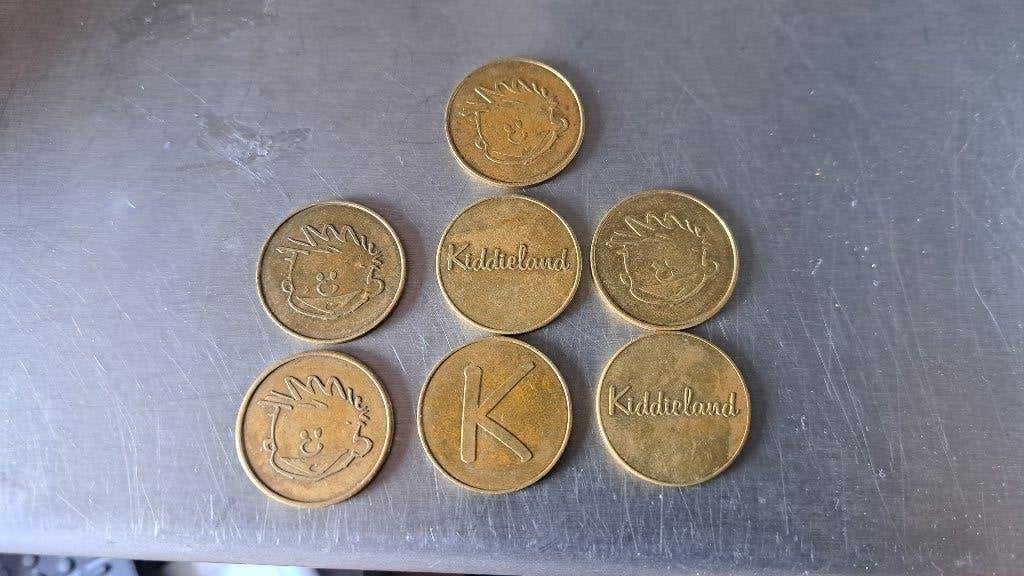 7 x Kiddieland munt (Z270-58), Ophalen of Verzenden, Vóór koninkrijk, Euro's