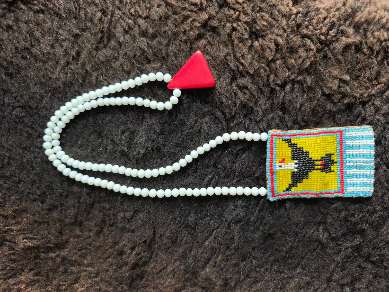 Native American ketting met adelaar kralenwerk, Ophalen of Verzenden, Gebruikt