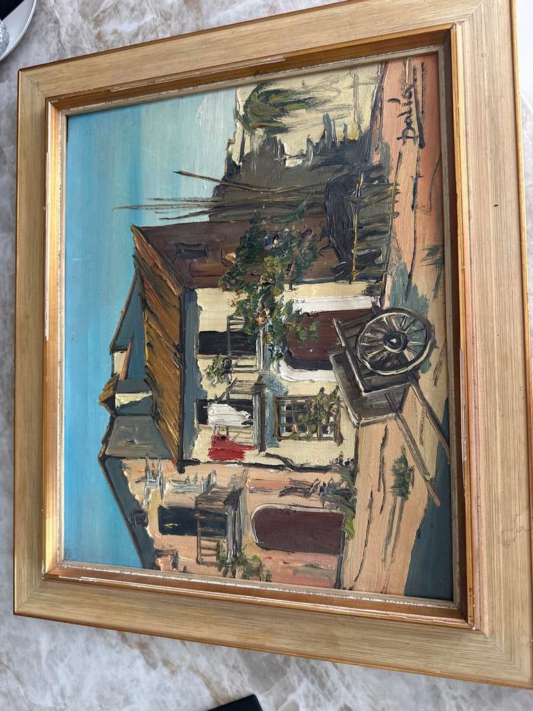 Impressionistisch schilderij van Dalía: Mediterraan dorp, Ophalen of Verzenden