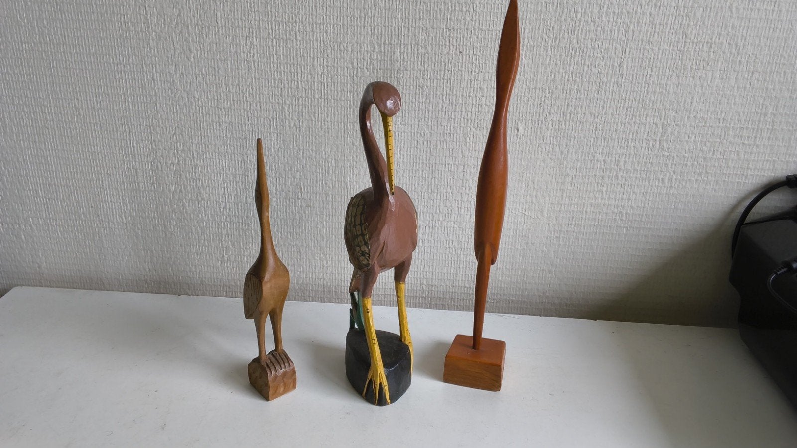3 midcentury vintage houten reigers, Verzamelen, Ophalen of Verzenden, Dier
