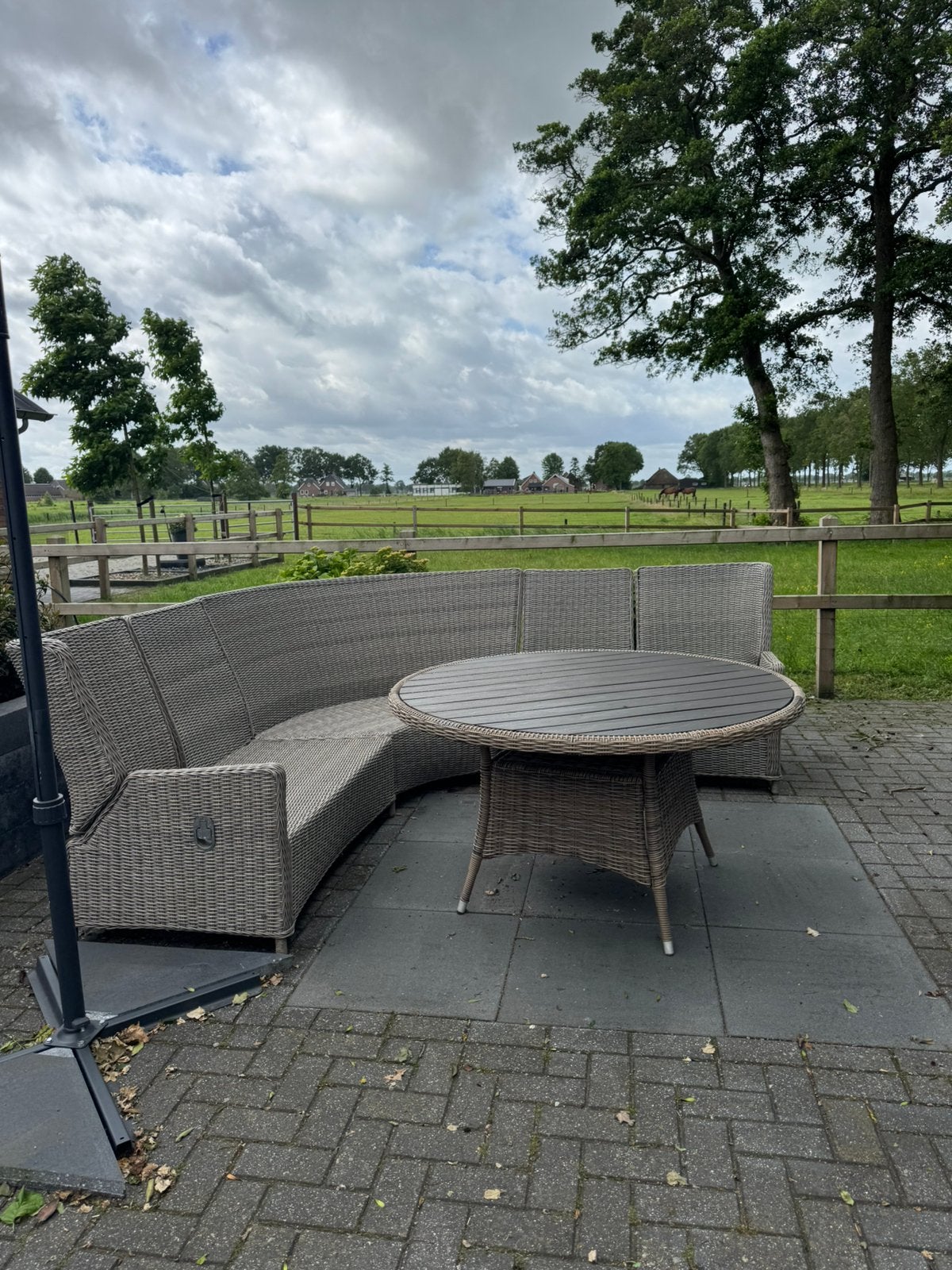 Intratuin 5-zits verstelbare loungeset Samba grijs, Tuin en Terras, Tuinsets en Loungesets, Ophalen, Zo goed als nieuw, Wicker