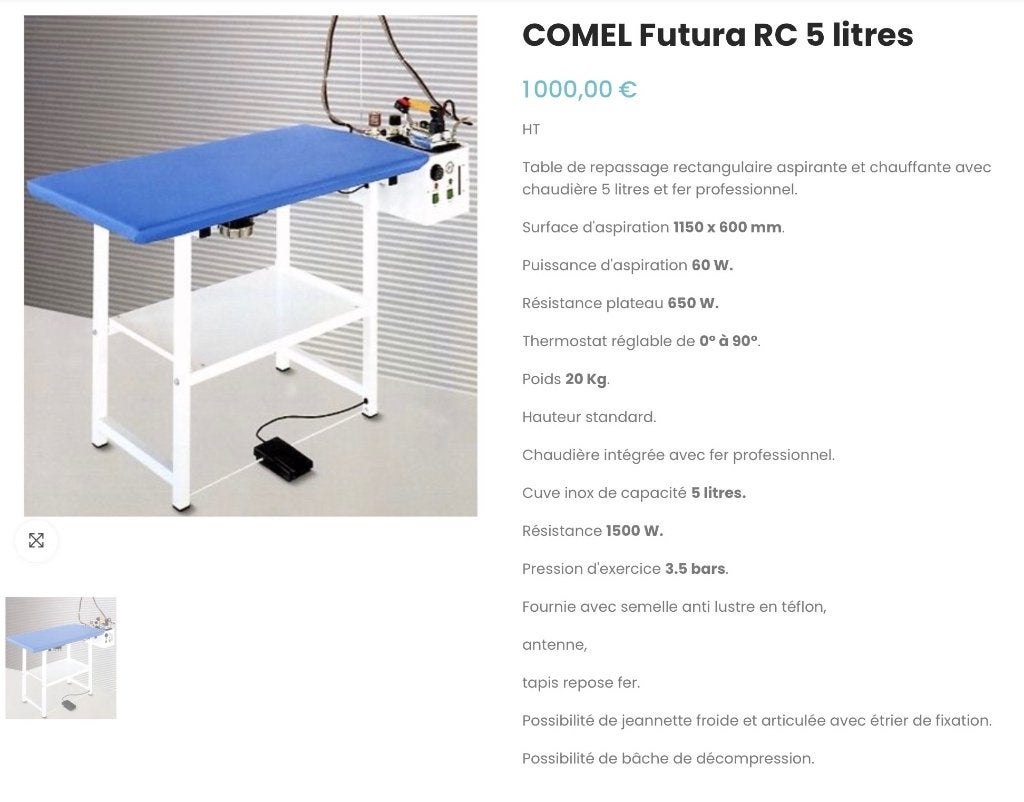Strijktafel comel futura rc5, Ophalen, Gebruikt