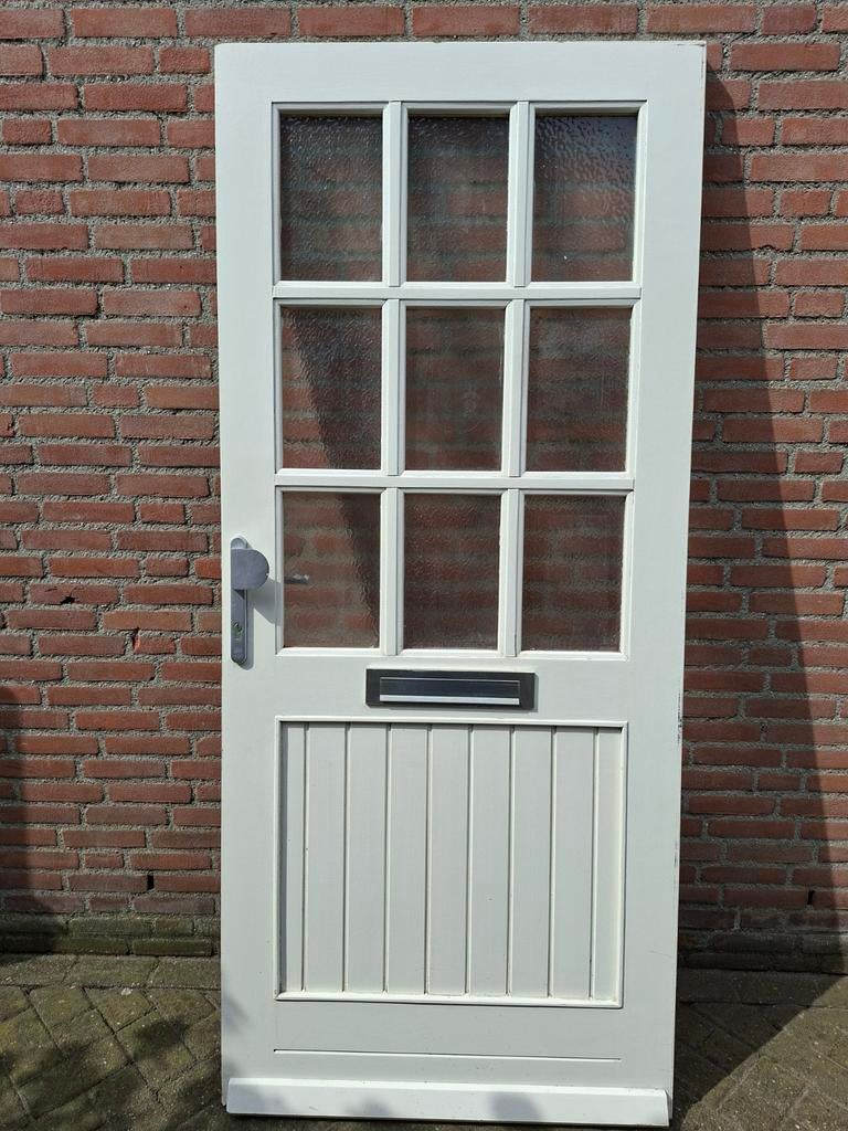 Hard houten deur, Doe-het-zelf en Verbouw, Deuren en Horren, Ophalen, Buitendeur, 200 tot 215 cm