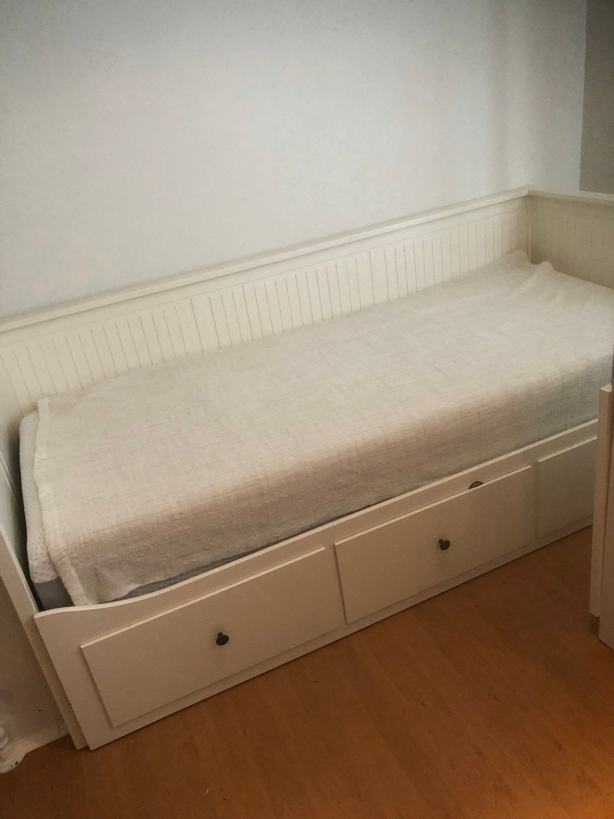 IKEA Hemnes bedbank met 3lades - Wit, Ophalen, Wit, Tweepersoons, 80 cm