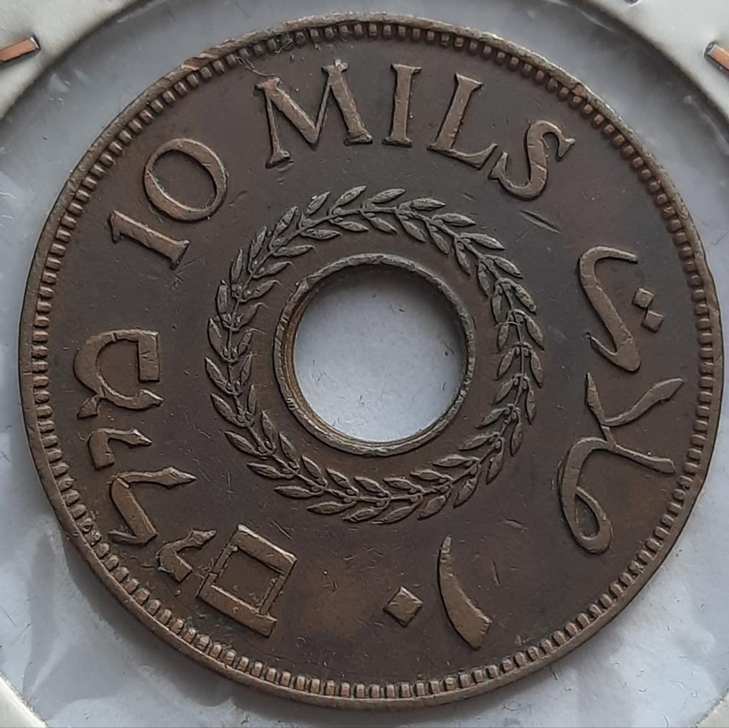 10 mils 1943 Palestina, Oplage
1.000.000., Ophalen of Verzenden, Midden-Oosten