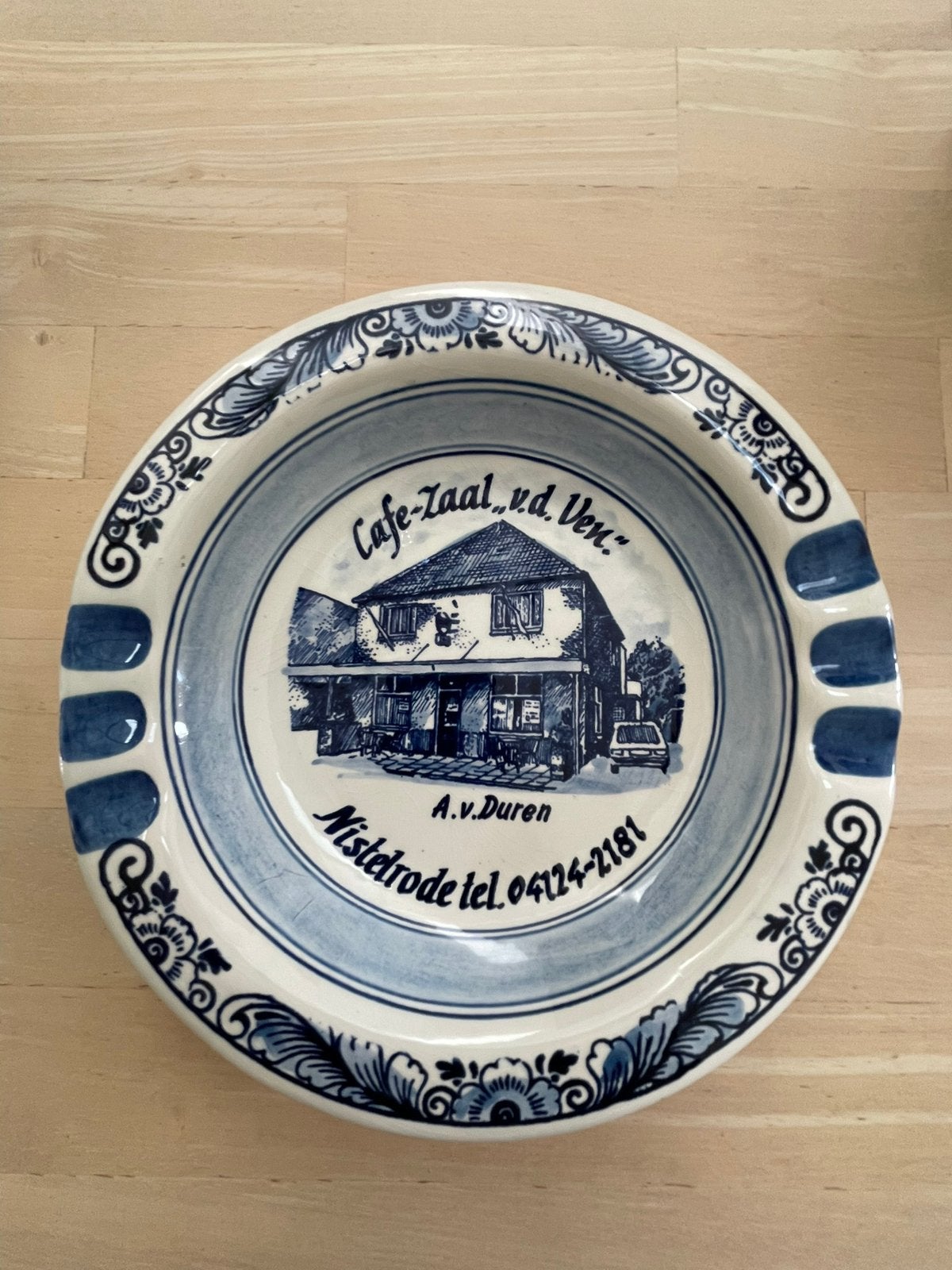 Delfsblauw Sierbord Nistelrode - Café-Zaal 'v.d. Ven', Ophalen of Verzenden