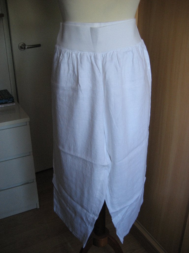 paprika wijde linnen broek maat 48 (4) in wit of groen, Wit, Maat 46/48 (XL) of groter, Ophalen of Verzenden, Zo goed als nieuw