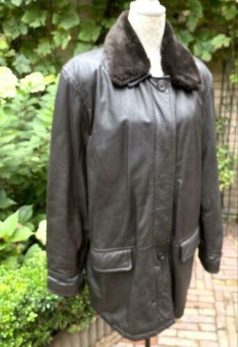 Leren bruine jas maat 42 [DM], Ophalen of Verzenden, Zo goed als nieuw, Maat 42/44 (L), Bruin