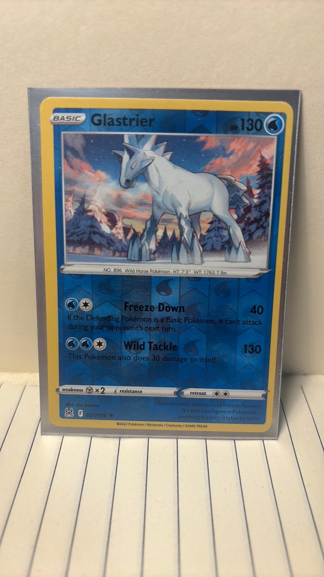Glastrier 051/196 Lost Origin reverse holo pokemon kaart, Ophalen of Verzenden, Nieuw