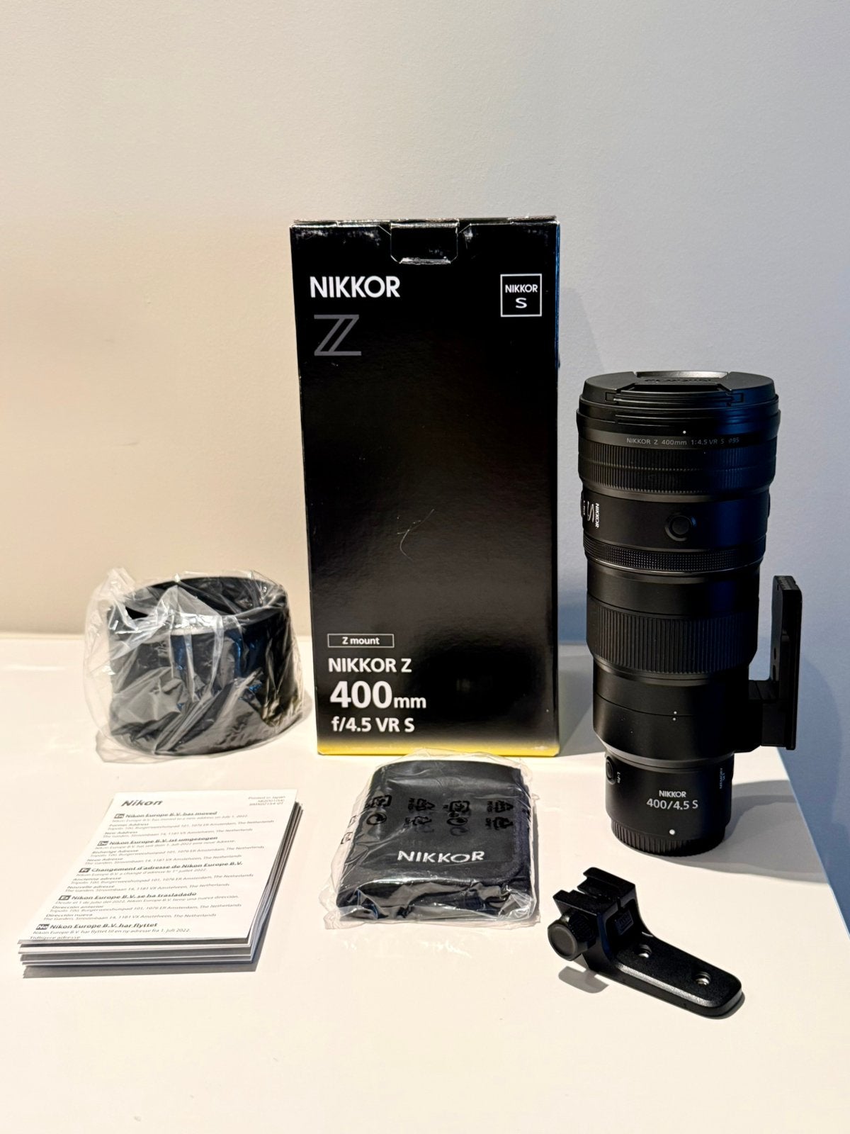 Nikon Z 400mm f/4.5 VR S + Arca Lensvoet, Audio, Tv en Foto, Fotografie | Lenzen en Objectieven, Ophalen, 400 mm, Nikon Z-mount