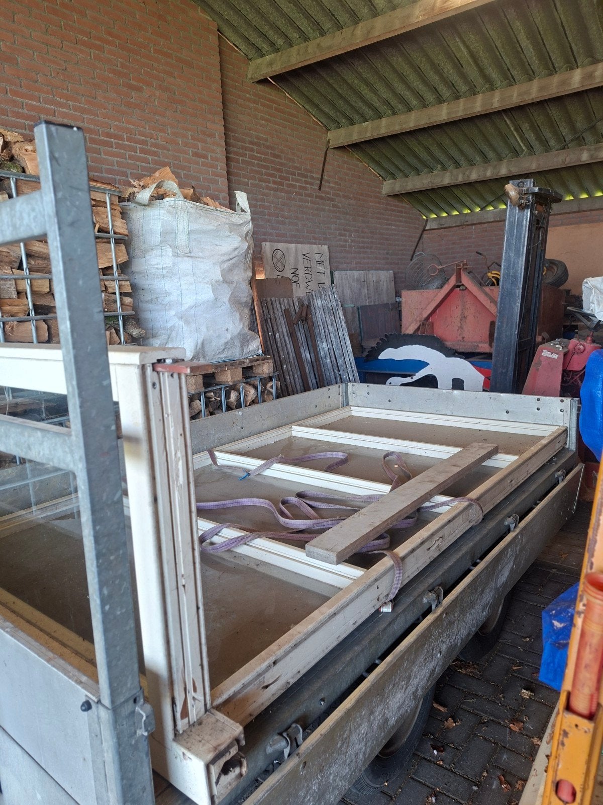 Windscherm met stalen frame, Caravans en Kamperen, Ophalen of Verzenden, Gebruikt