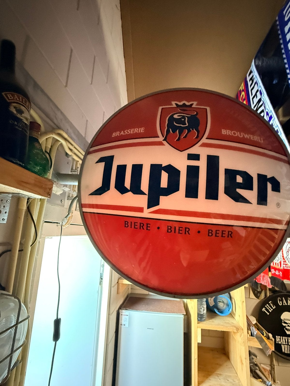 Jupiler lichtbak rond, Ophalen, Gebruikt, Reclamebord